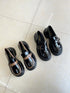 Buckle Straps Decor Thick Soled Round Toe Shoes
